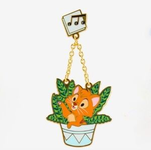 Disney Cats in Planters Oliver Enamel Pin